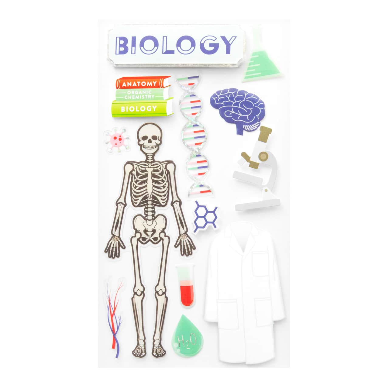 12 Pack: Biology Dimensional Stickers by Recollections™